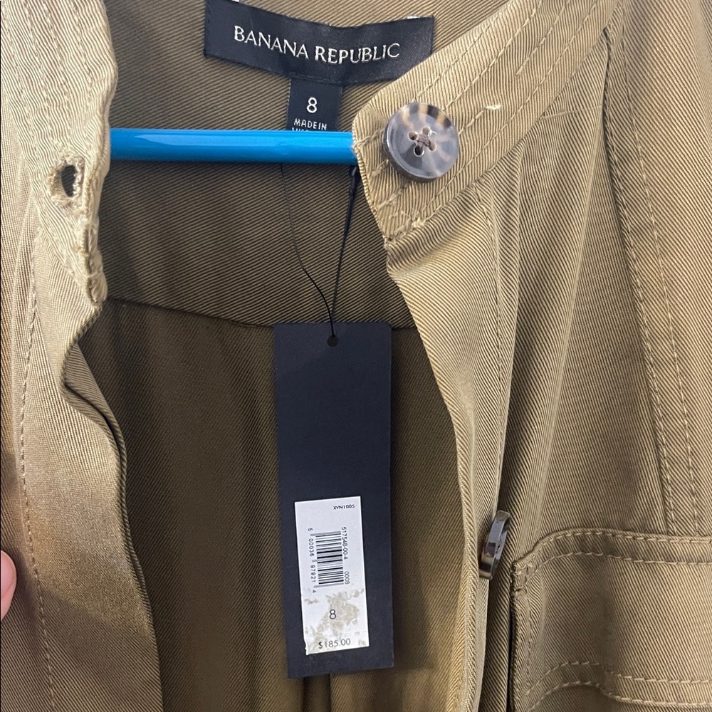 Banana Republic Olive Green Utility Boiler Suit Button Belted Cargo Jumpsuit 8 - Picture 4 of 5